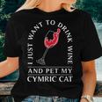 10508500014^Drink Wine And Pet My Cymric Cat^^Cymric Ca Women T-shirt Gifts for Her